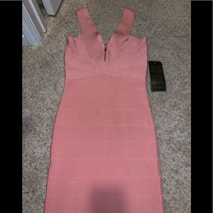 Bebe peach color bandage dress Medium